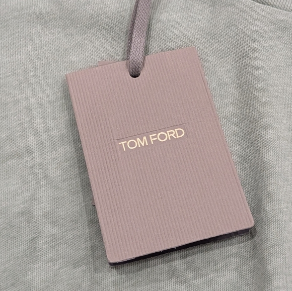 $340 Mens TOM FORD Melange Cotton Blend Crewneck T-Shirt Mint 48 US 38 - Picture 6 of 7
